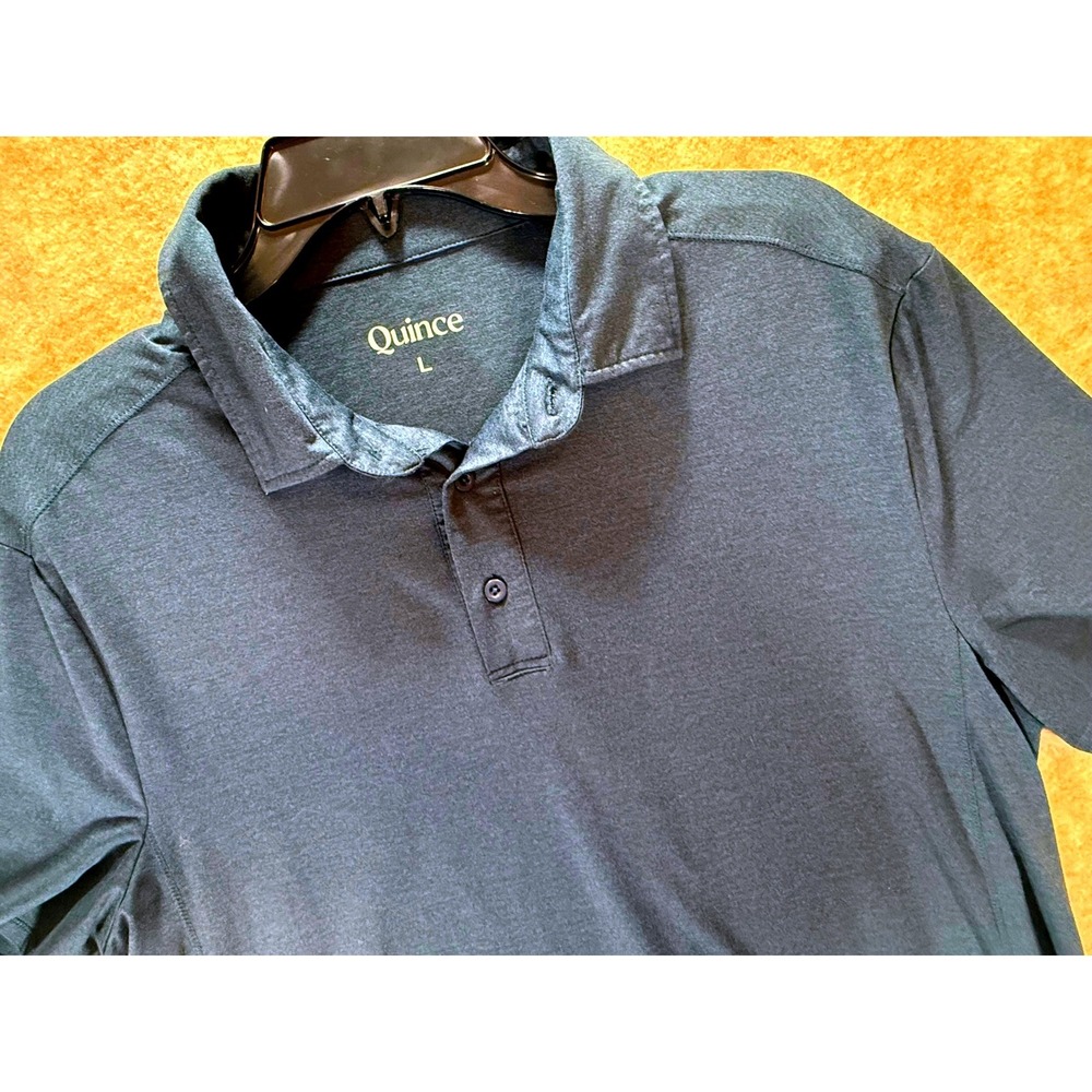 Quince Flowknit Ultra-Soft Performance Polo Navy Blue Mens Lg LB21285-JDA01-3227